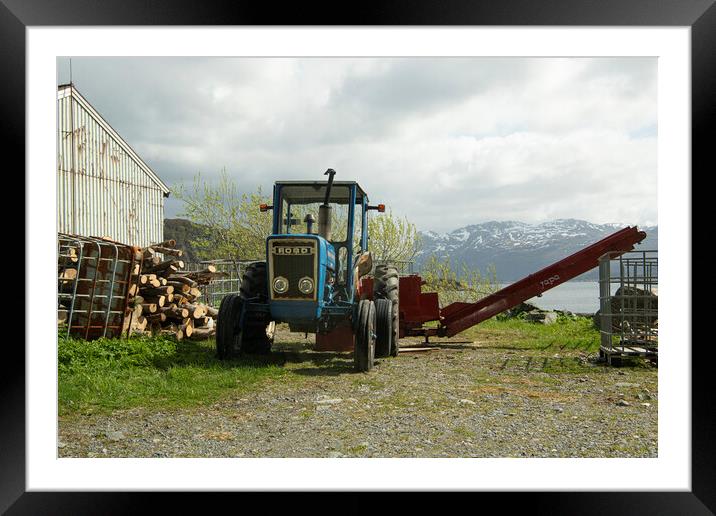 Tractor fjord Norway Framed Mounted Print by kathy white
