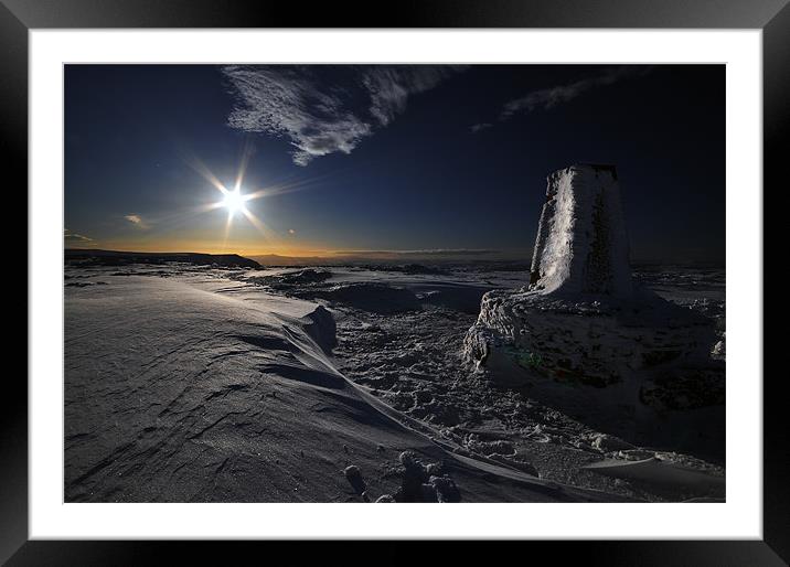 Trig Point, Hay Bluff Framed Mounted Print by Creative Photography Wales