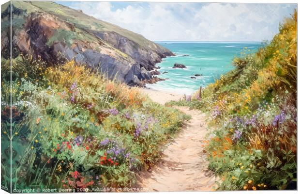 pathway to the sea Canvas Print by Robert Deering