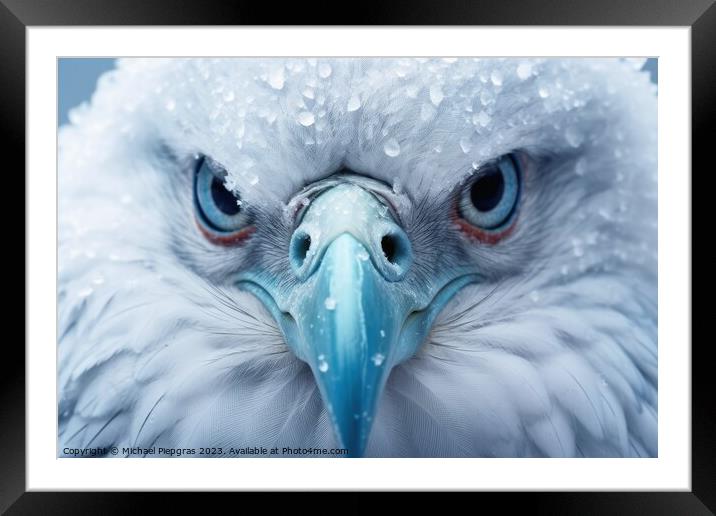 Mesmerizing bird portrait photography created with generative AI Framed Mounted Print by Michael Piepgras