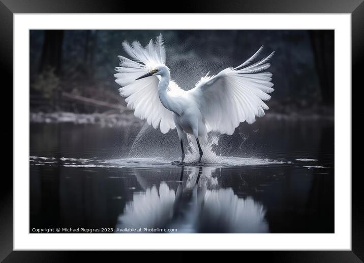 Mesmerizing bird portrait photography created with generative AI Framed Mounted Print by Michael Piepgras