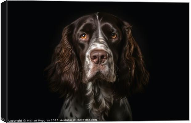 Portrait of a cute english cocker spaniel dog created with gener Canvas Print by Michael Piepgras