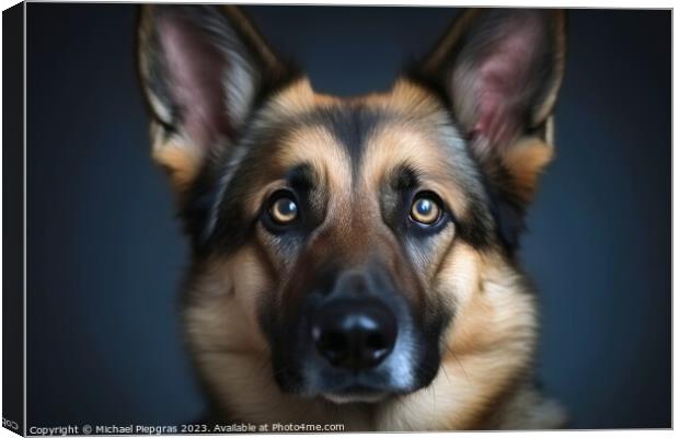 Portrait of a cute german shepherd dog created with generative A Canvas Print by Michael Piepgras