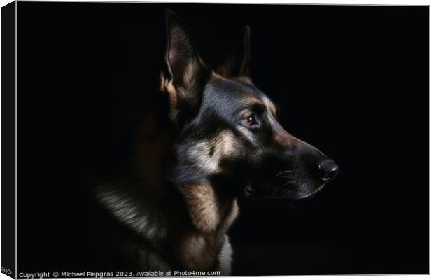 Portrait of a cute german shepherd dog created with generative A Canvas Print by Michael Piepgras
