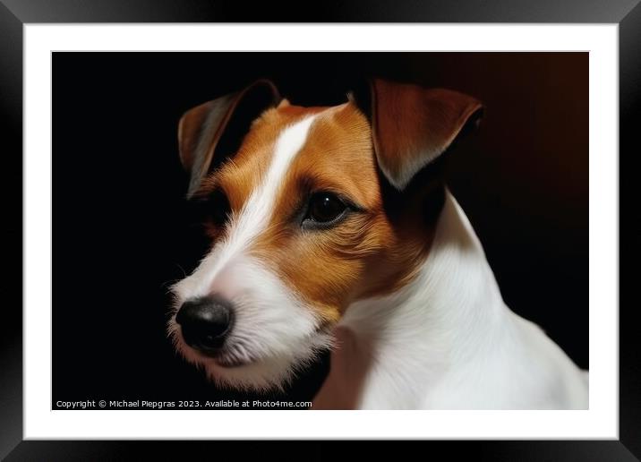 Portrait of a cute Jack Russel terrier do created with generativ Framed Mounted Print by Michael Piepgras