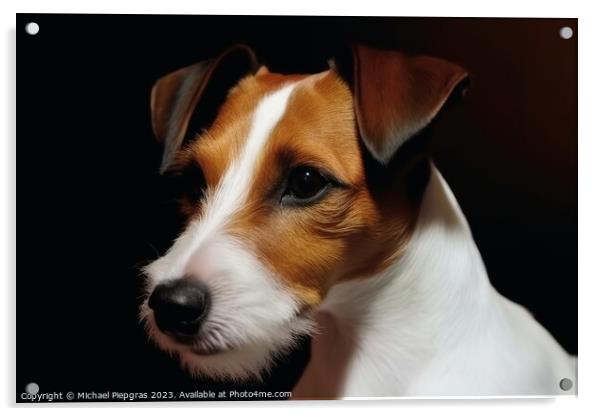 Portrait of a cute Jack Russel terrier do created with generativ Acrylic by Michael Piepgras