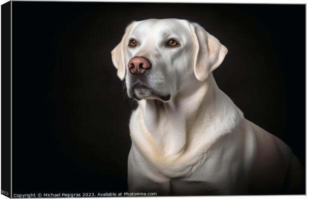 Portrait of a cute labrador dog created with generative AI techn Canvas Print by Michael Piepgras