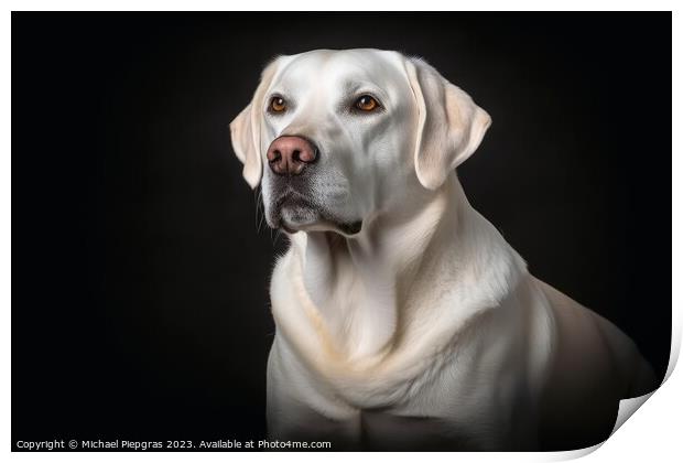 Portrait of a cute labrador dog created with generative AI techn Print by Michael Piepgras