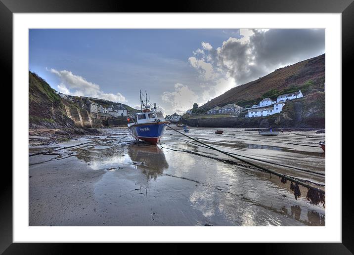 Port Isaac Fishing Boat Framed Mounted Print by David Wilkins