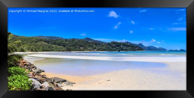 Stunning high resolution beach panorama taken on the paradise is Framed Print by Michael Piepgras
