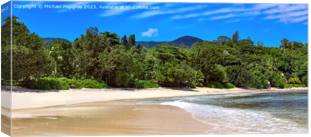 Stunning high resolution beach panorama taken on the paradise is Canvas Print by Michael Piepgras