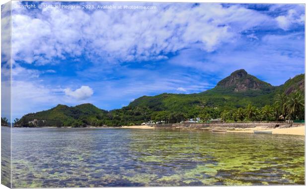 Stunning high resolution beach panorama taken on the paradise is Canvas Print by Michael Piepgras