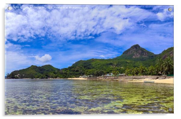 Stunning high resolution beach panorama taken on the paradise is Acrylic by Michael Piepgras