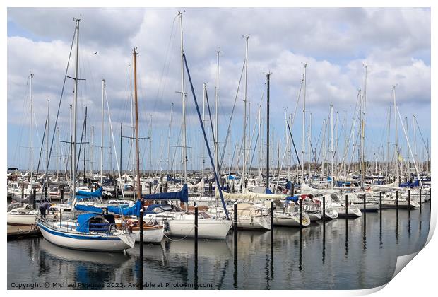 Lots of boats at the Marina in Schilksee close to Kiel in German Print by Michael Piepgras