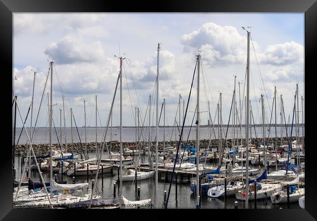 Lots of boats at the Marina in Schilksee close to Kiel in German Framed Print by Michael Piepgras