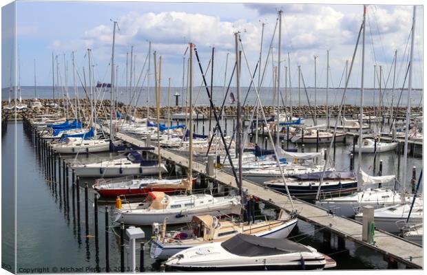 Lots of boats at the Marina in Schilksee close to Kiel in German Canvas Print by Michael Piepgras