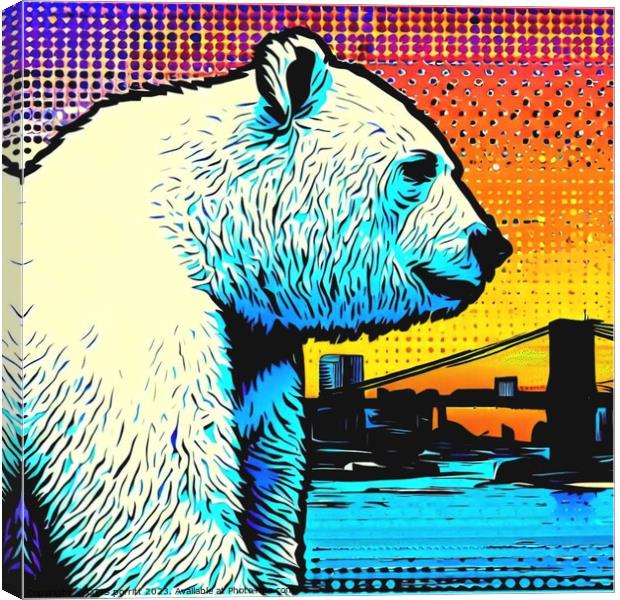 POLAR BEAR IN THE CITY 5 Canvas Print by OTIS PORRITT