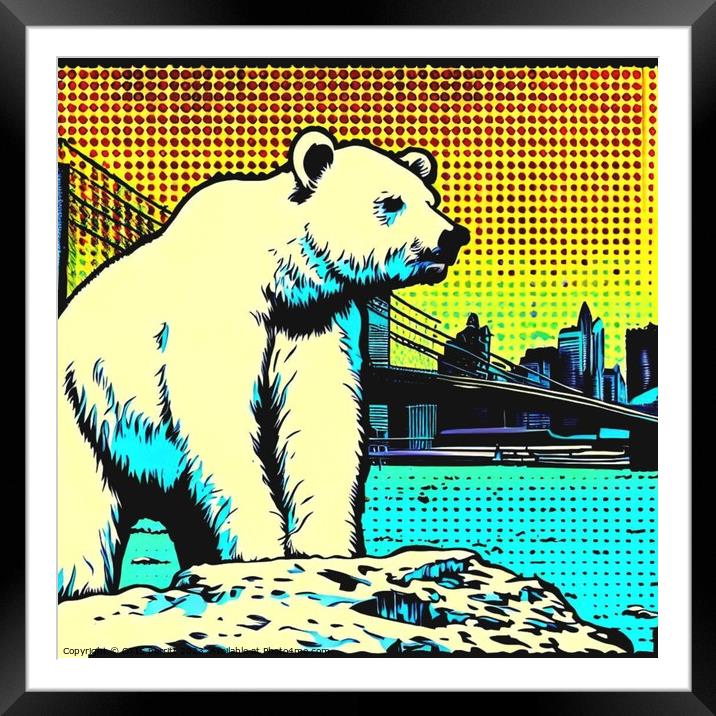 POLAR BEAR IN THE CITY 6 Framed Mounted Print by OTIS PORRITT