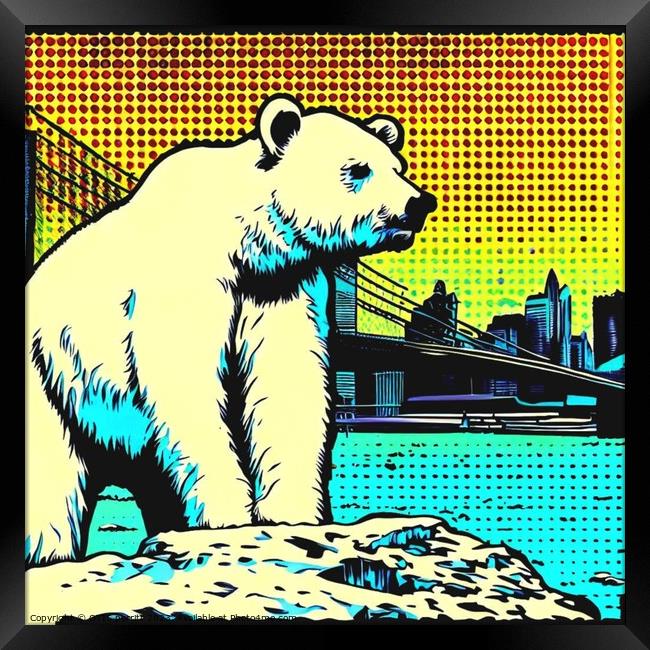 POLAR BEAR IN THE CITY 6 Framed Print by OTIS PORRITT