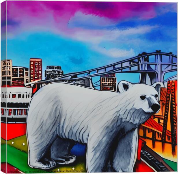 POLAR BEAR IN THE CITY 9 Canvas Print by OTIS PORRITT