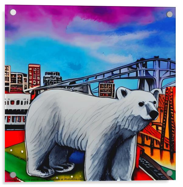 POLAR BEAR IN THE CITY 9 Acrylic by OTIS PORRITT