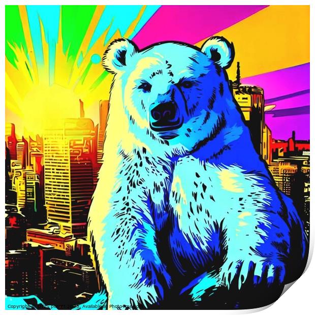 POLAR BEAR IN THE CITY Print by OTIS PORRITT