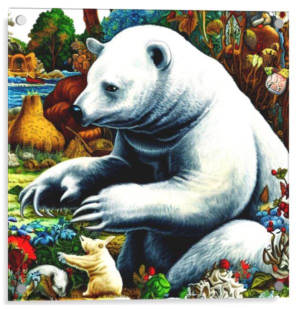 Polar Bear (in the style of,Hieronymus Bosch) 2 Acrylic by OTIS PORRITT