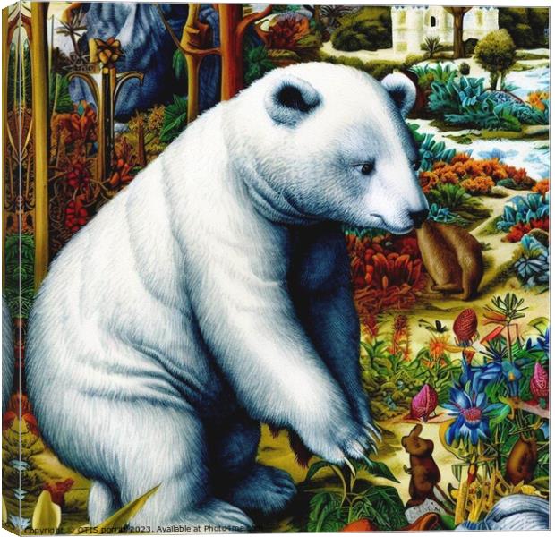Polar Bear (in the style of,Hieronymus Bosch) 4 Canvas Print by OTIS PORRITT