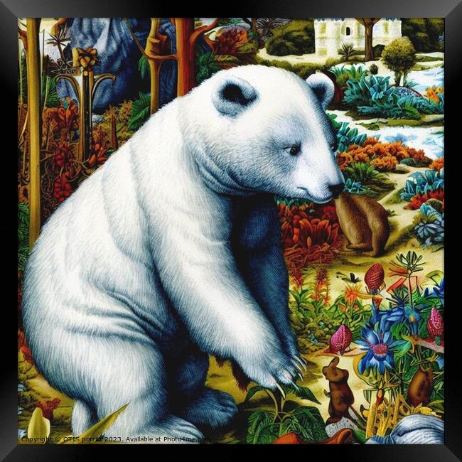 Polar Bear (in the style of,Hieronymus Bosch) 4 Framed Print by OTIS PORRITT