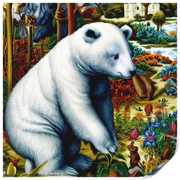 Polar Bear (in the style of,Hieronymus Bosch) 4 Print by OTIS PORRITT