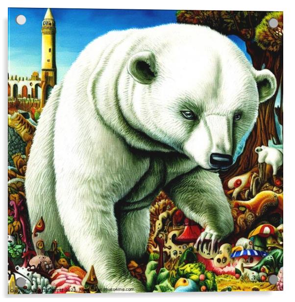 Polar Bear (in the style of,Hieronymus Bosch) Acrylic by OTIS PORRITT