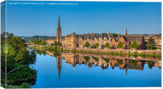 Perth Reflections  Canvas Print by Navin Mistry