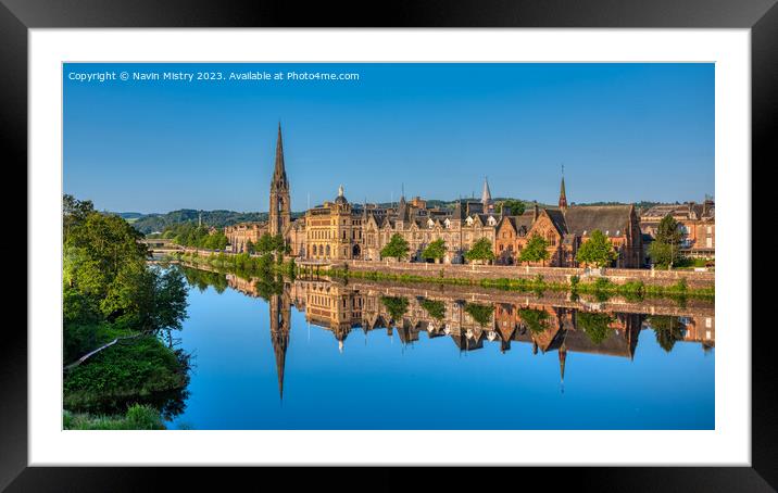 Perth Reflections  Framed Mounted Print by Navin Mistry