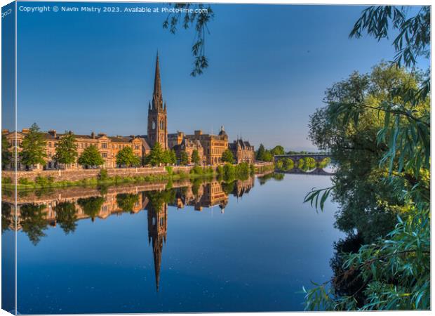 Perth and the River Tay Canvas Print by Navin Mistry