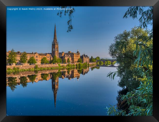 Perth and the River Tay Framed Print by Navin Mistry