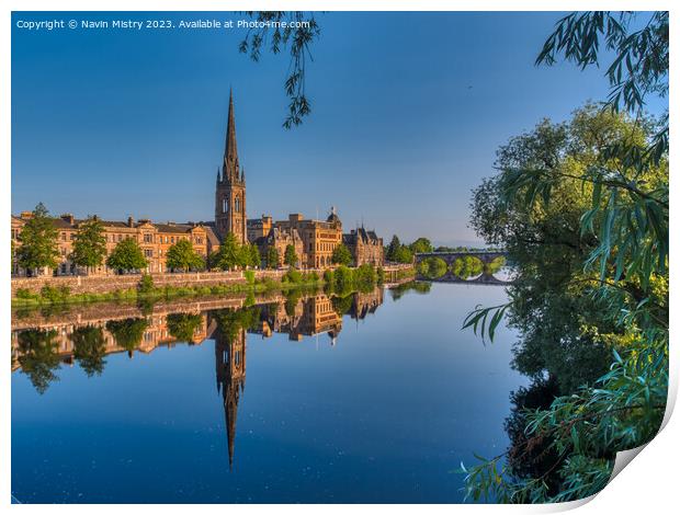 Perth and the River Tay Print by Navin Mistry