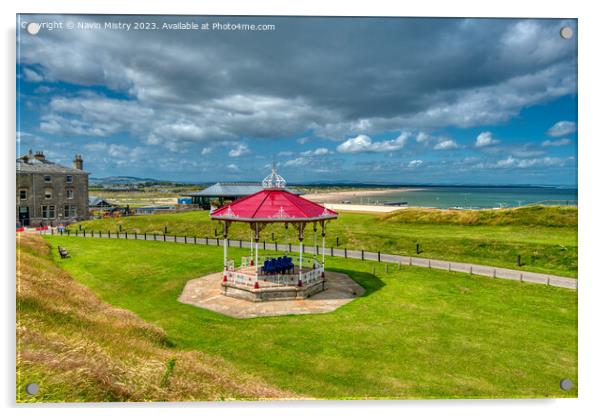A view of the band stand, St. Andrews West Sands, Fife Acrylic by Navin Mistry
