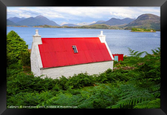 Red Roof Framed Print by Darrell Evans