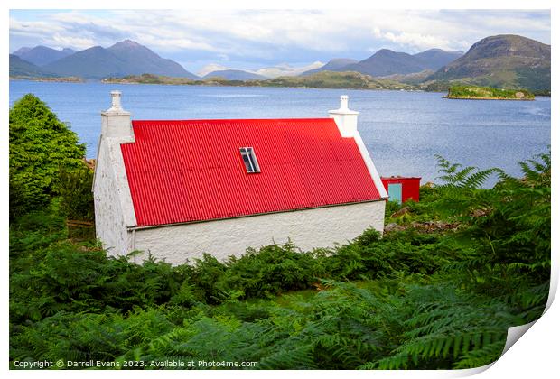Red Roof Print by Darrell Evans
