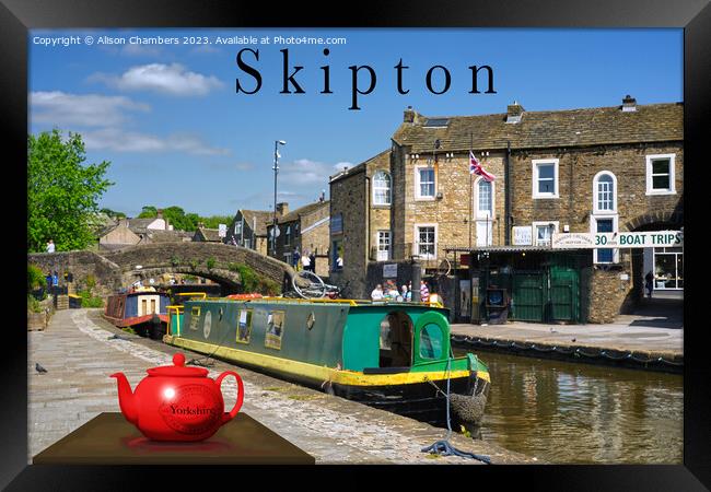 Skipton Tea By The Canal Framed Print by Alison Chambers
