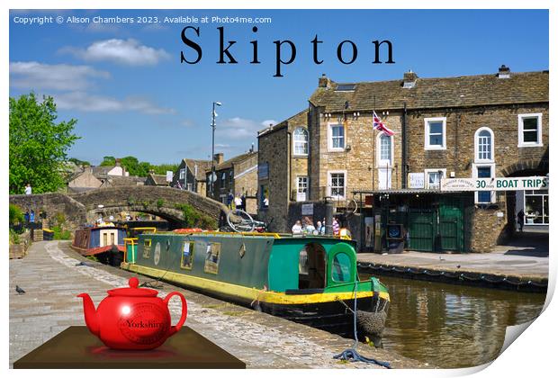 Skipton Tea By The Canal Print by Alison Chambers
