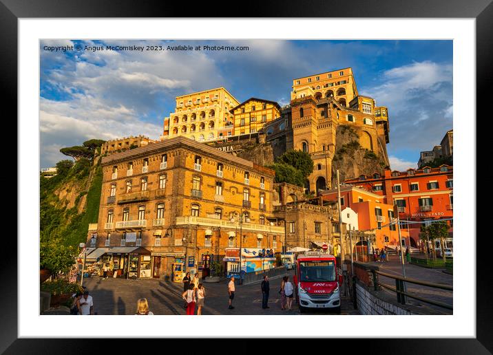Sorrento evening light, Italy Framed Mounted Print by Angus McComiskey