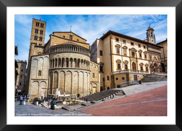 Piazza Grande in Arezzo, Tuscany, Italy Framed Mounted Print by Angus McComiskey