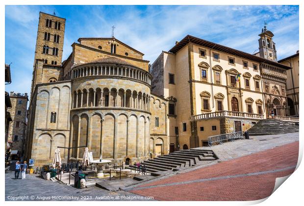Piazza Grande in Arezzo, Tuscany, Italy Print by Angus McComiskey