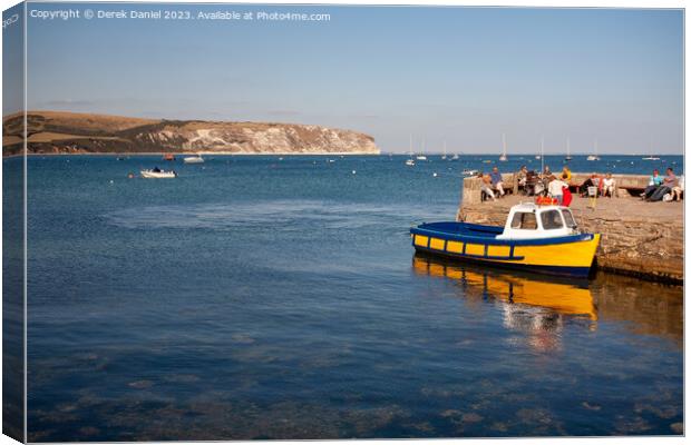 day out at Swanage Canvas Print by Derek Daniel