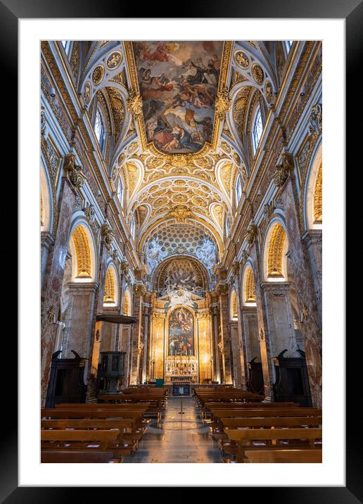 Church of St Louis of the French Interior in Rome Framed Mounted Print by Artur Bogacki
