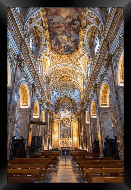Church of St Louis of the French Interior in Rome Framed Print by Artur Bogacki