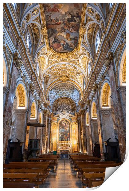Church of St Louis of the French Interior in Rome Print by Artur Bogacki
