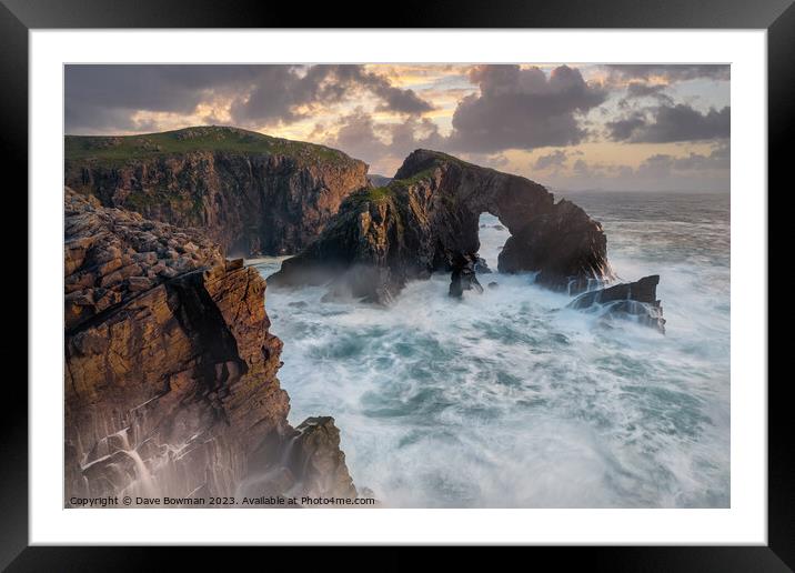 Stac A Phris Sea Arch Framed Mounted Print by Dave Bowman