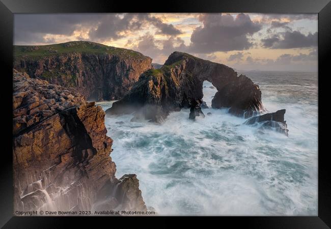 Stac A Phris Sea Arch Framed Print by Dave Bowman